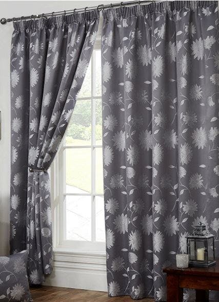 "Rackhams Freya Curtains - Silver - 66"" x 90"""