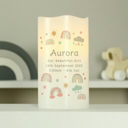 Rackhams Personalised Rainbow Night Light LED Candle - thumbnail 2