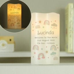 Rackhams Personalised Rainbow Night Light LED Candle - thumbnail 4