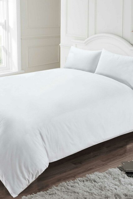 Rackhams Egyptian Cotton Duvet Cover Set 400 Thread Count - White - Double - Duvet Cover Set - image 1