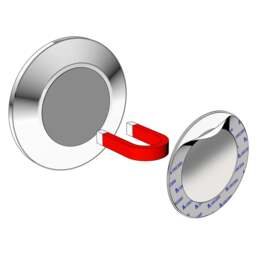 Rackhams Polished Chrome Detachable Mirror with Magnetic Self Adhesive Wall Plate 5x Magnification Bathroom Mirror Makeup or Shaving - thumbnail 2