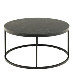 Rackhams Spiro Coffee Table with Black Marble Melamine Top & Black Legs - 1 - Black - Black - thumbnail 2
