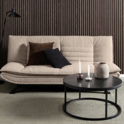 Rackhams Spiro Coffee Table with Black Marble Melamine Top & Black Legs - 1 - Black - Black - thumbnail 3