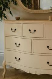 Rackhams Juliette Chest of Drawers Large 6 Drawer French Style Bedroom Storage - Champagne, Cream - thumbnail 2
