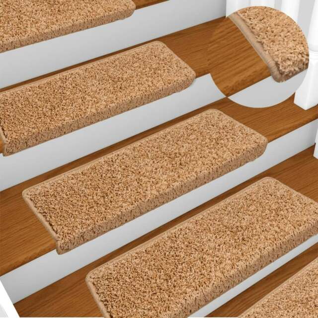 Rackhams Stair Mats 10 pcs 65x21x4 cm Beige - image 1