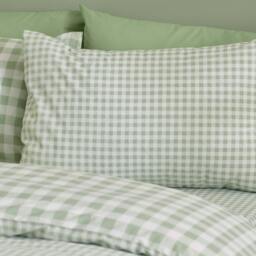 Rackhams Bamford Gingham Check Reversible Duvet Cover Set Green - Double - Green - thumbnail 3