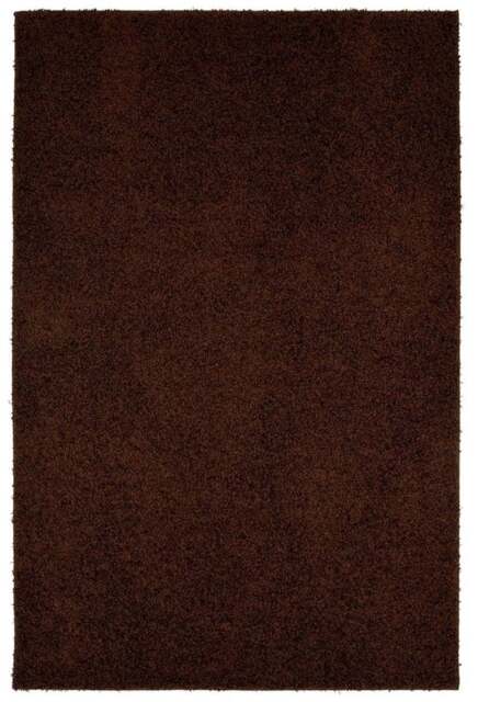 Rackhams Fiji Chocolate Brown Washable Solid Shaggy Rug - 100X150 cm - image 1