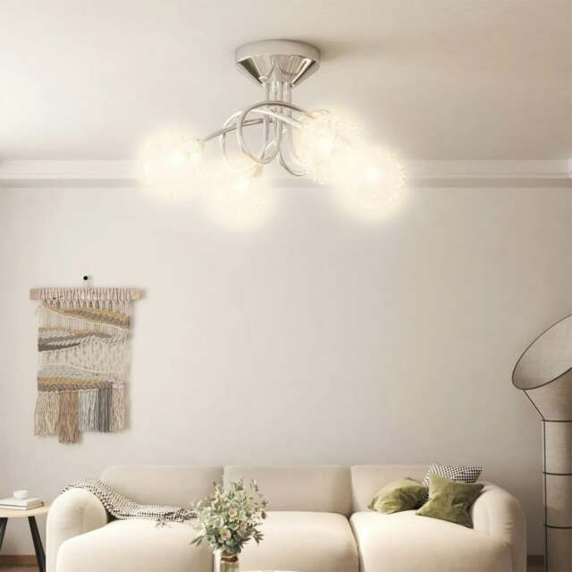 Rackhams Ceiling Lamp with Mesh Wire Shades for 4 G9 LED Lights