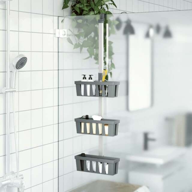 Rackhams Shower Hanger Shelf 30x15x(67-105) cm Aluminium