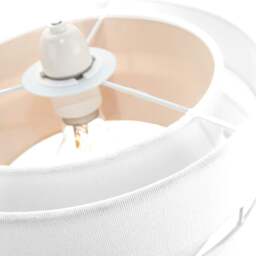 "Rackhams Contemporary 14"" White Linen Fabric Triple Tier Ceiling Pendant Lamp Shade" - thumbnail 3