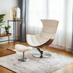 Rackhams Russell Lobster Chair, With Ottoman, Walnut Texture, Armchair - Texture B - thumbnail 2