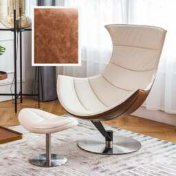 Rackhams Russell Lobster Chair, With Ottoman, Walnut Texture, Armchair - Texture B - thumbnail 1