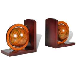 Rackhams Bookstand World Map Globe Bookend Classic A Pair