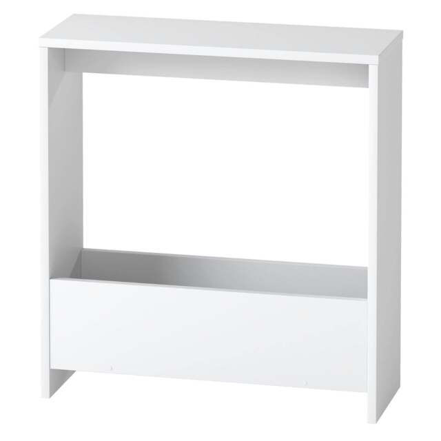 Rackhams Slim Side Table Storage Small Space Sofa End Table Bedside Living Room - White - image 1