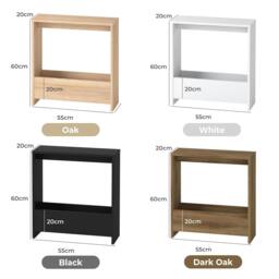 Rackhams Slim Side Table Storage Small Space Sofa End Table Bedside Living Room - White - thumbnail 6