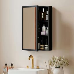 Rackhams Wall Mounted Bathroom Cabinet with Mirror and Storage Shelves - Bathroom cabinet with mirror - 1 - 40W x 12D x 60H cm