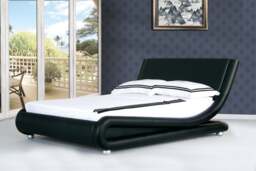 Rackhams Mallorca Faux Leather Bed Frame - Sleek & Modern Upgrade for Your Bedroom Decor - Chocolate - 4ft6 - thumbnail 2