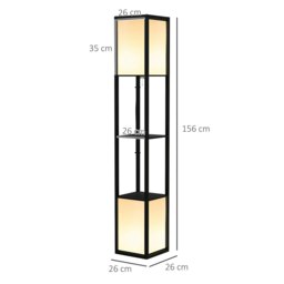 Rackhams Shelf Floor Lamp with Dual Light, for Living Room Black - thumbnail 3