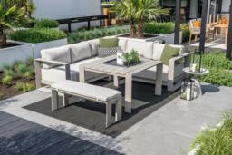 Rackhams Levanto - Outdoor Corner Sofa Group with Dining Table and Bench - thumbnail 6