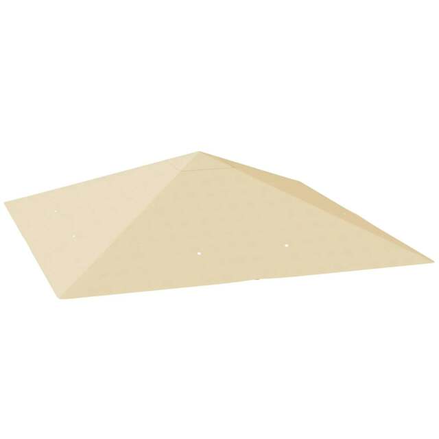 Rackhams 3 x 3(m) Gazebo Canopy Replacement Cover, Garden Gazebo Roof Replacement with Drain Holes, Water Resistant PVC Coating, TOP COVER ONLY, Beige