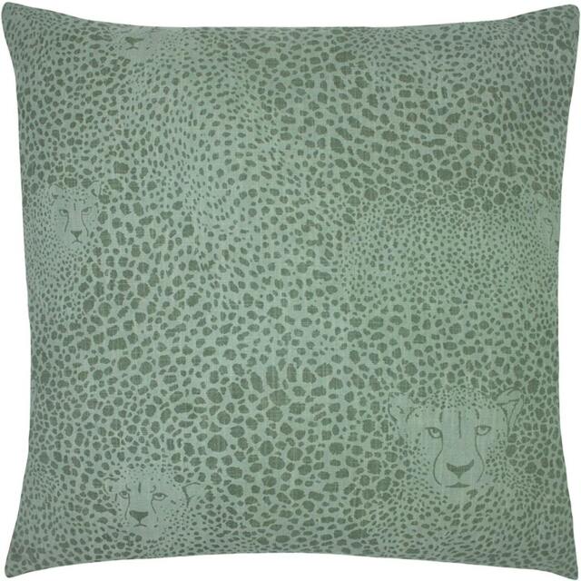 Rackhams Hidden Cheetah Cushion Cover - Sage Green - One Size - Sage Green - 100% Cotton - image 1