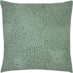 Rackhams Hidden Cheetah Cushion Cover - Sage Green - One Size - Sage Green - 100% Cotton - thumbnail 1