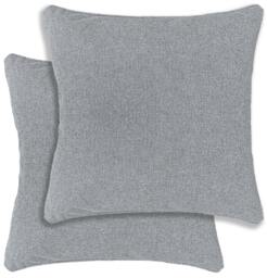 Rackhams Austin/Dallas Textured Pair of Double Sided Zip Opening Piped Edge Cushion Covers - 43x43cm - Cases Only - Grey - thumbnail 1