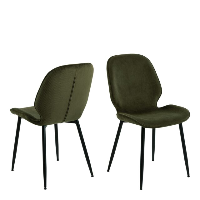 Rackhams Femke Dining Chair in Olive Green Set of 4 - 1 - image 1
