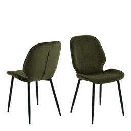 Rackhams Femke Dining Chair in Olive Green Set of 4 - 1