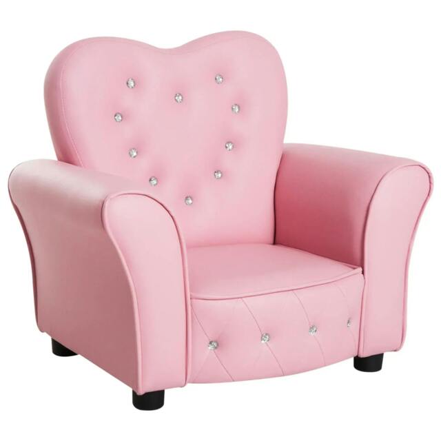 Rackhams Kids Armchair Toddler Chair Seating Relax Playroom Seater Girl Princess Pink - image 1