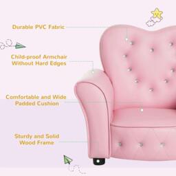 Rackhams Kids Armchair Toddler Chair Seating Relax Playroom Seater Girl Princess Pink - thumbnail 4