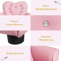 Rackhams Kids Armchair Toddler Chair Seating Relax Playroom Seater Girl Princess Pink - thumbnail 5