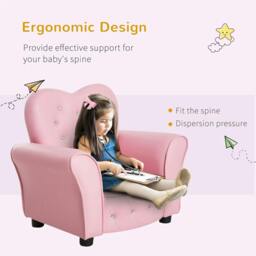 Rackhams Kids Armchair Toddler Chair Seating Relax Playroom Seater Girl Princess Pink - thumbnail 6