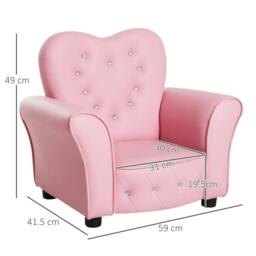 Rackhams Kids Armchair Toddler Chair Seating Relax Playroom Seater Girl Princess Pink - thumbnail 3