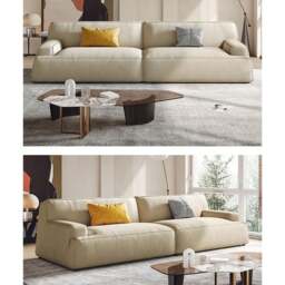 Rackhams Isaac Three Seater, Four Seater, Five Seater Sofa, Modular Sofa, Leathaire - Three Seater 310cm - Beige - thumbnail 2