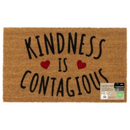 Rackhams Eco-Friendly Latex Backed Coir Entrance Doormat, 45x75cm - Kindness - thumbnail 1