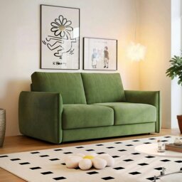 Rackhams Kaur Two Seater Sofa Bed, Pull Out Sleeper Sofa Bed, More Colours - Orange - 168cm - thumbnail 2