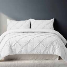 Rackhams Pintuck Pinch Pleated Polycotton Duvet Cover And Pillowcase/s Set Bed Linen - Silver - Single - thumbnail 2