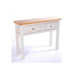 Rackhams Argenta Light Grey 2 Drawer Console Table Satin Chrome Knob - Light Grey - thumbnail 2