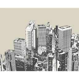 Rackhams Urban City Skyscrapers Wall Mural - Natural - Medium - W300cm x H240cm - thumbnail 2