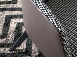 Rackhams Black and White Fabric and Chocolate Brown Leatherette Armchair 5011 - Modern - Yes - No - thumbnail 5