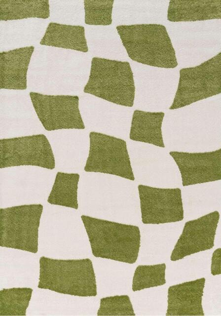Rackhams Joli Checkered Green & White Rug - 120X170 cm - image 1