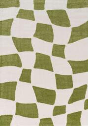 Rackhams Joli Checkered Green & White Rug - 120X170 cm - thumbnail 1