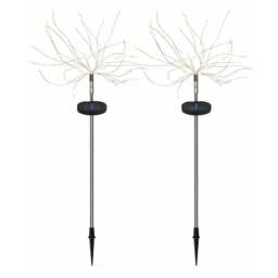 Rackhams Pack of 2 Solar Starburst Stake LED Lights – Warm White Garden Lights