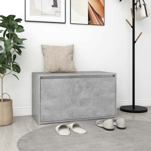 Rackhams Hall Bench 80x40x45 cm Concrete Grey Engineered Wood