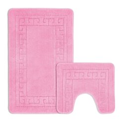Rackhams Greek Key Bathmat Set - Antislip - Yellow - thumbnail 4