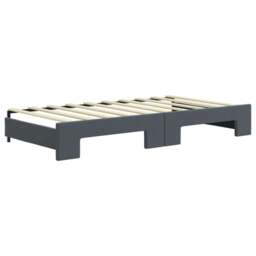Rackhams Daybed with Trundle and Mattresses Dark Grey 90x190 cm Velvet - thumbnail 5