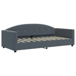 Rackhams Daybed with Trundle and Mattresses Dark Grey 90x190 cm Velvet - thumbnail 4