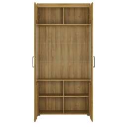 Rackhams Cortina Tall wide 2 door glazed display cabinet in Grandson Oak - Full Assembly Required - Grandson Oak - Matt - thumbnail 2