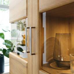 Rackhams Cortina Tall wide 2 door glazed display cabinet in Grandson Oak - Full Assembly Required - Grandson Oak - Matt - thumbnail 5